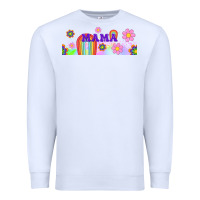 White boho retro floral mama Premium Sweatshirt - TumblerDesignByShophia