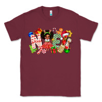 Burgundy Noel Afro Girl Baby Classic Tee - CowhideDigitalArt