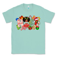Seafoam Noel Afro Girl Baby Classic Tee - CowhideDigitalArt