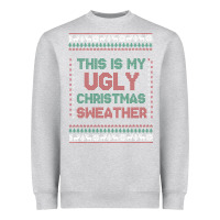 Heather Grey this is my ugly christmas Heavyweight Sweatshirt - MaliasSmallBusiness