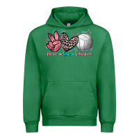 Emerald Peace Love Volleyball Urban Hoodie - FaDigitalArtStudio