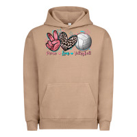 Pigment Burro Peace Love Volleyball Urban Hoodie - FaDigitalArtStudio