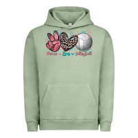 Pigment Oil Green Peace Love Volleyball Urban Hoodie - FaDigitalArtStudio