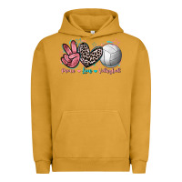 Pigment Peanut Butter Peace Love Volleyball Urban Hoodie - FaDigitalArtStudio