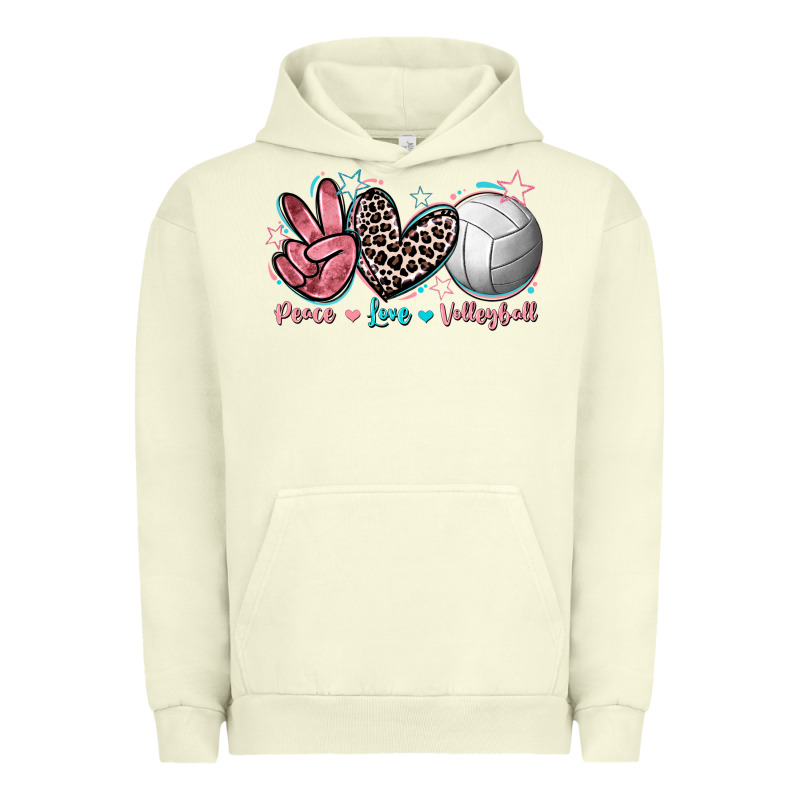 Peace Love Volleyball Urban Hoodie by FaDigitalArtStudio | Teevron