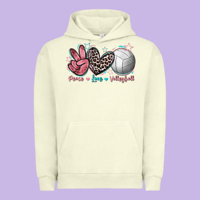 Peace Love Volleyball Urban Hoodie Designed By Fadigitalartstudio