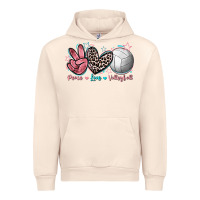Sandshell Peace Love Volleyball Urban Hoodie - FaDigitalArtStudio