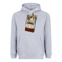 Heather Grey Cowboy killers cigarette package Heavyweight Hoodie - HowdyJamesFarm