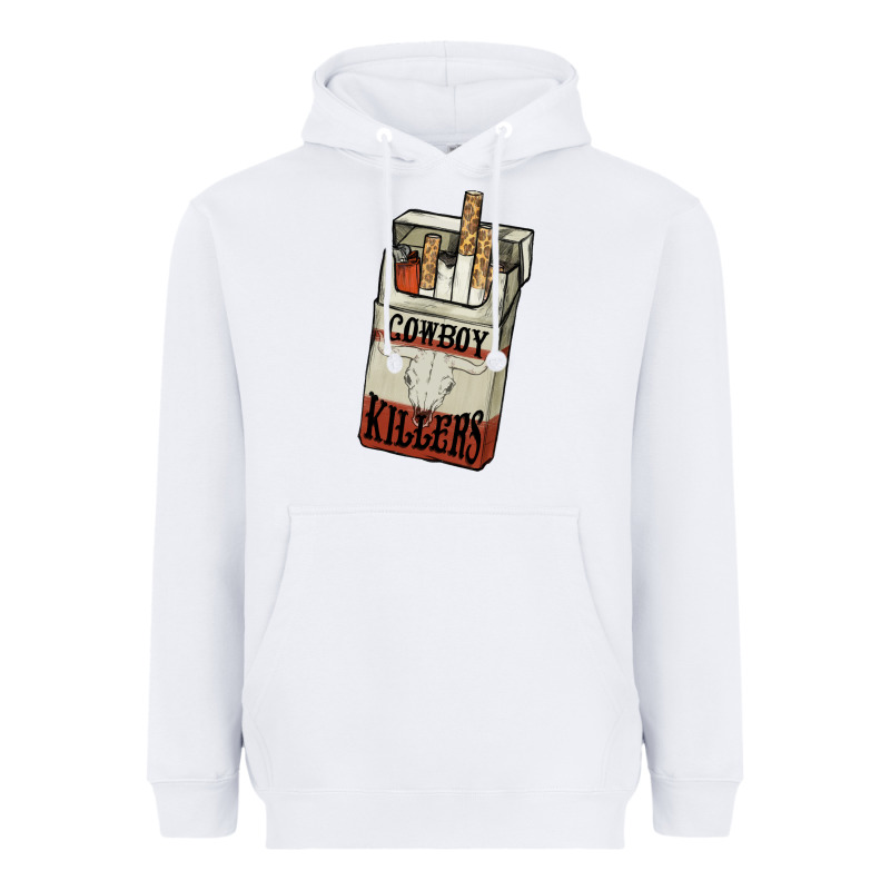 Cowboy Killers Cigarette Package Heavyweight Hoodie by HowdyJamesFarm | Teevron