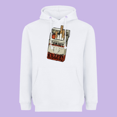 Cowboy Killers Cigarette Package Heavyweight Hoodie Designed By Howdyjamesfarm