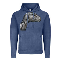 Vintage Denim Velociraptor Face Vintage Hoodie - LillyAllenDesigns