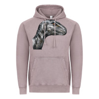 Vintage Zinc Velociraptor Face Vintage Hoodie - LillyAllenDesigns