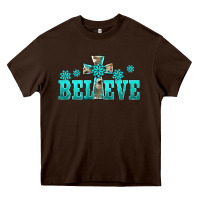 Chocolate Brown western turquoise's gemstones cross believe Heavy Core Tee - BarkalooDesign