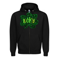 Black Lucky Shamrock St Patricks Day Zipper Hoodie - Bettercallsaul