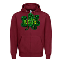 Burgundy Lucky Shamrock St Patricks Day Zipper Hoodie - Bettercallsaul