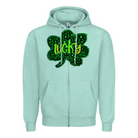 Seafoam Lucky Shamrock St Patricks Day Zipper Hoodie - Bettercallsaul