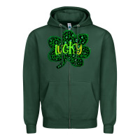 Sports Green Lucky Shamrock St Patricks Day Zipper Hoodie - Bettercallsaul