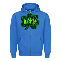 True Royal Lucky Shamrock St Patricks Day Zipper Hoodie - Bettercallsaul