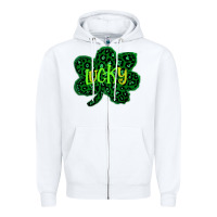 Lucky Shamrock St Patricks Day Zipper Hoodie | Teevron