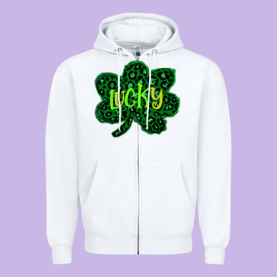 Lucky Shamrock St Patricks Day Zipper Hoodie Designed By Bettercallsaul