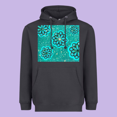 Glitter Turquoise Heavyweight Hoodie Designed By Tumblerdesignbyshophia