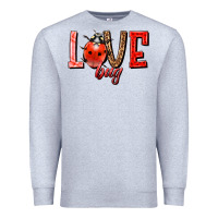 Heather Grey Love bug Premium Sweatshirt - HowdyJamesFarm