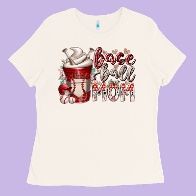 Baseball Mom Coffee Ladies Tee Designed By Racoondesign