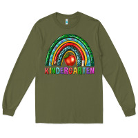 Army Green rainbow kindergarten Long Sleeve Tee - NancyCooperArtShop
