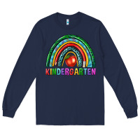 Navy rainbow kindergarten Long Sleeve Tee - NancyCooperArtShop