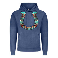 Vintage Denim serape turquoise horseshoe Vintage Hoodie - Jasminsmagicworld