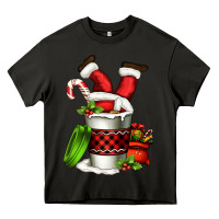 Asphalt Santa claus in a coffee cup Heavy Core Tee - FaDigitalArtStudio