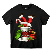 Black Santa claus in a coffee cup Heavy Core Tee - FaDigitalArtStudio
