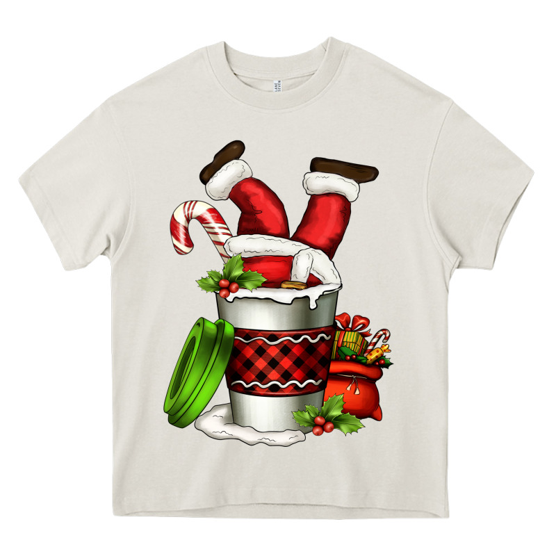 Santa Claus In A Coffee Cup Heavy Core Tee by FaDigitalArtStudio | Teevron