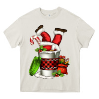 Cream Santa claus in a coffee cup Heavy Core Tee - FaDigitalArtStudio