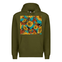 Army Green rustic sunflowers Premium Hoodie - TumblerDesignByShophia