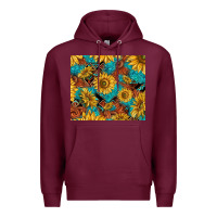 Burgundy rustic sunflowers Premium Hoodie - TumblerDesignByShophia