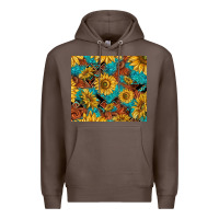 Coffee rustic sunflowers Premium Hoodie - TumblerDesignByShophia