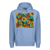 Colony Blue rustic sunflowers Premium Hoodie - TumblerDesignByShophia