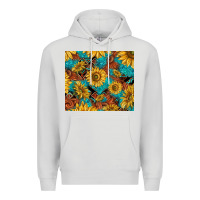 Dove Grey rustic sunflowers Premium Hoodie - TumblerDesignByShophia
