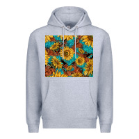 Heather Grey rustic sunflowers Premium Hoodie - TumblerDesignByShophia