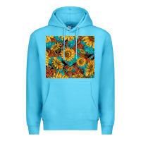 Ocean Blue rustic sunflowers Premium Hoodie - TumblerDesignByShophia
