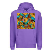 Purple rustic sunflowers Premium Hoodie - TumblerDesignByShophia