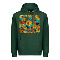 Sports Green rustic sunflowers Premium Hoodie - TumblerDesignByShophia