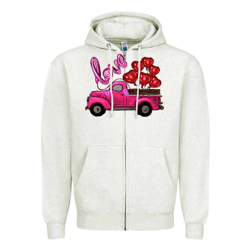 Valentine's Day Turck With Balloons Zipper Hoodie by RanaPortraitStore | Teevron