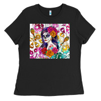 Black sugar skull girl Ladies Tee - RanaPortraitStore