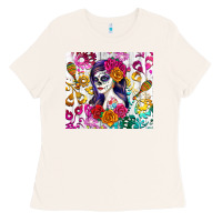 Bone sugar skull girl Ladies Tee - RanaPortraitStore