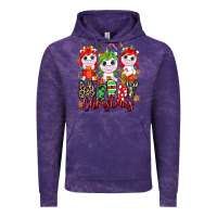 Cloud Purple Merry Christmas unicorns Vintage Hoodie - NancyCooperArtShop
