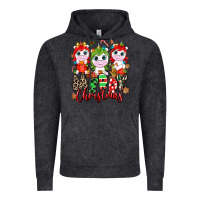Vintage Black Merry Christmas unicorns Vintage Hoodie - NancyCooperArtShop