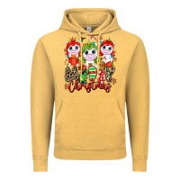 Vintage Mustard Merry Christmas unicorns Vintage Hoodie - NancyCooperArtShop