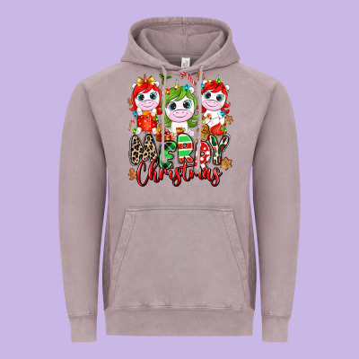 Merry Christmas Unicorns Vintage Hoodie Designed By Nancycooperartshop